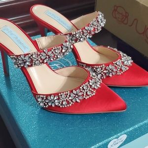 Blue by Betsey Johnson Elina in Red Satin